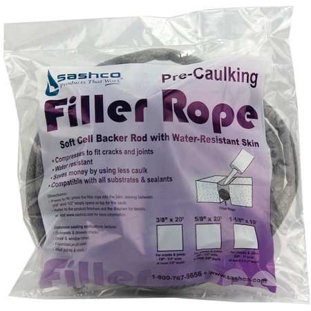Sashco 1-1/8" x 10' Filler Rope Pre-Caulking Soft Cell Backer Rod 30120